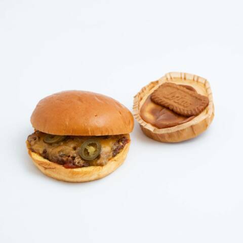 hamburguesa y postre combo