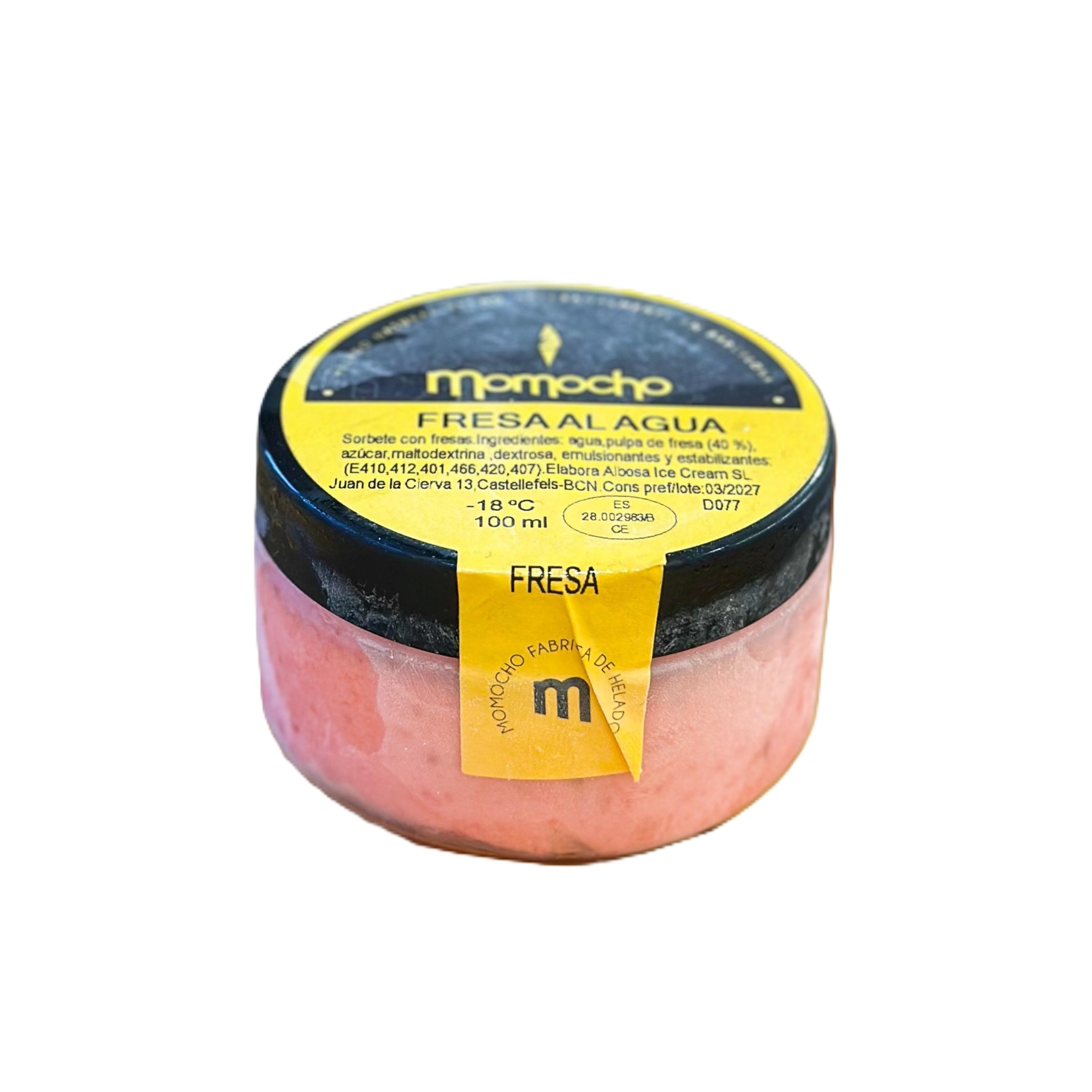 helado de fresa al agua