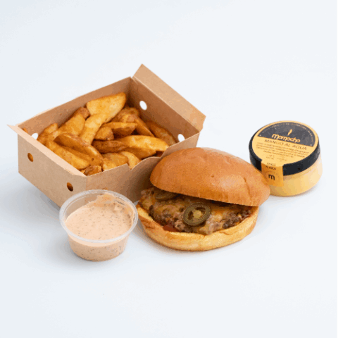 Combo Burger + patatas + helado